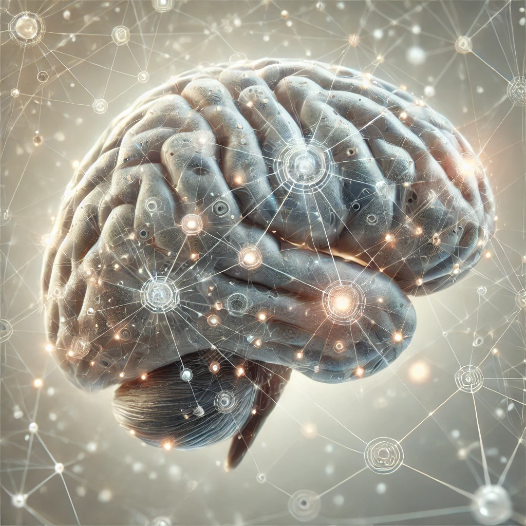 A brain illustration with interconnected nodes, emphasizing behavioural preferences and neuroscience.